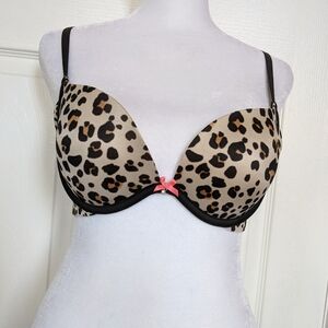 Victoria's Secret animal print plunge bra 32C
